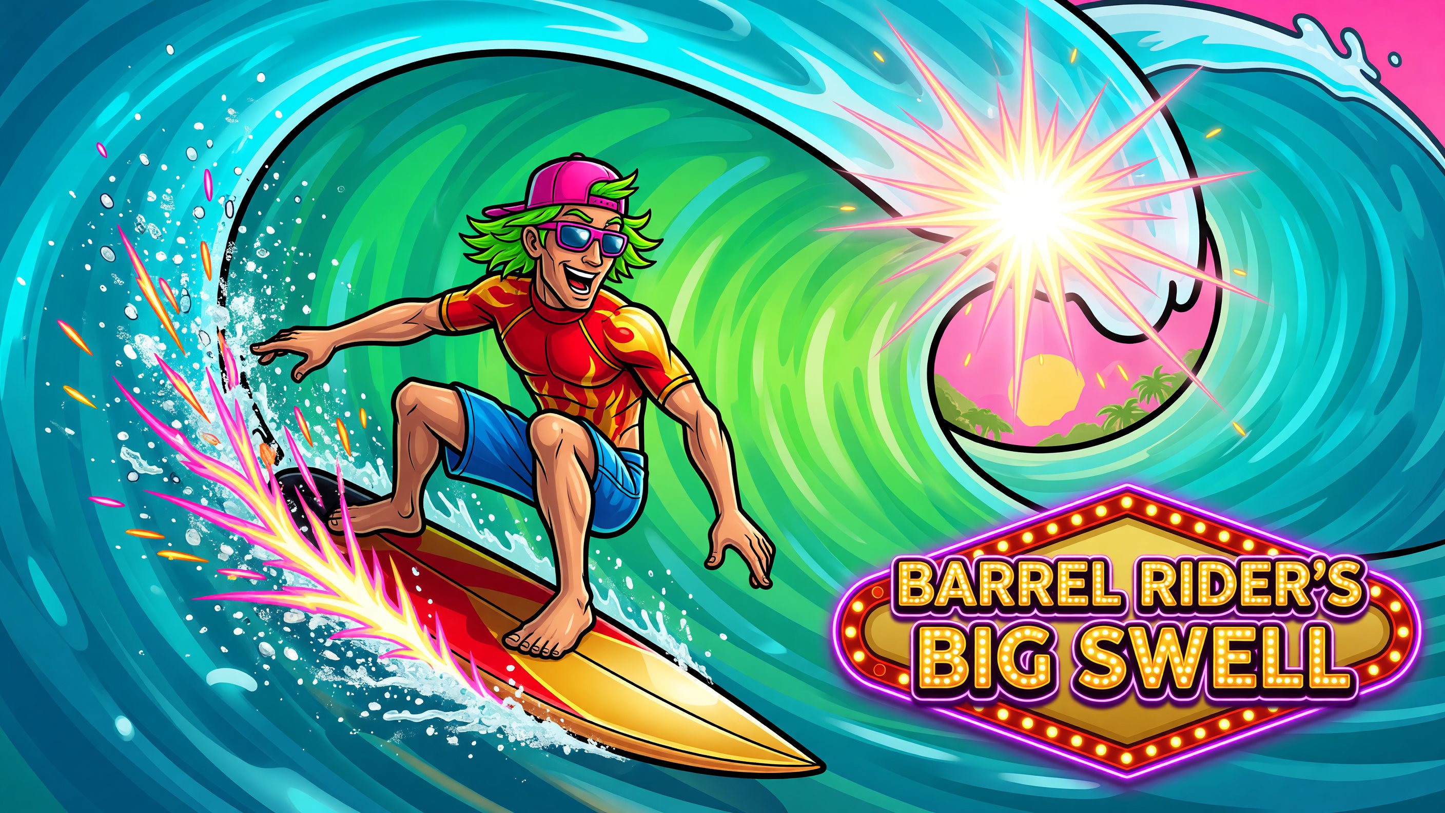 Barrel Rider's Big Swell themed reef game art